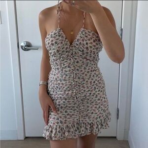 Zara White Floral Patterned Dress size medium